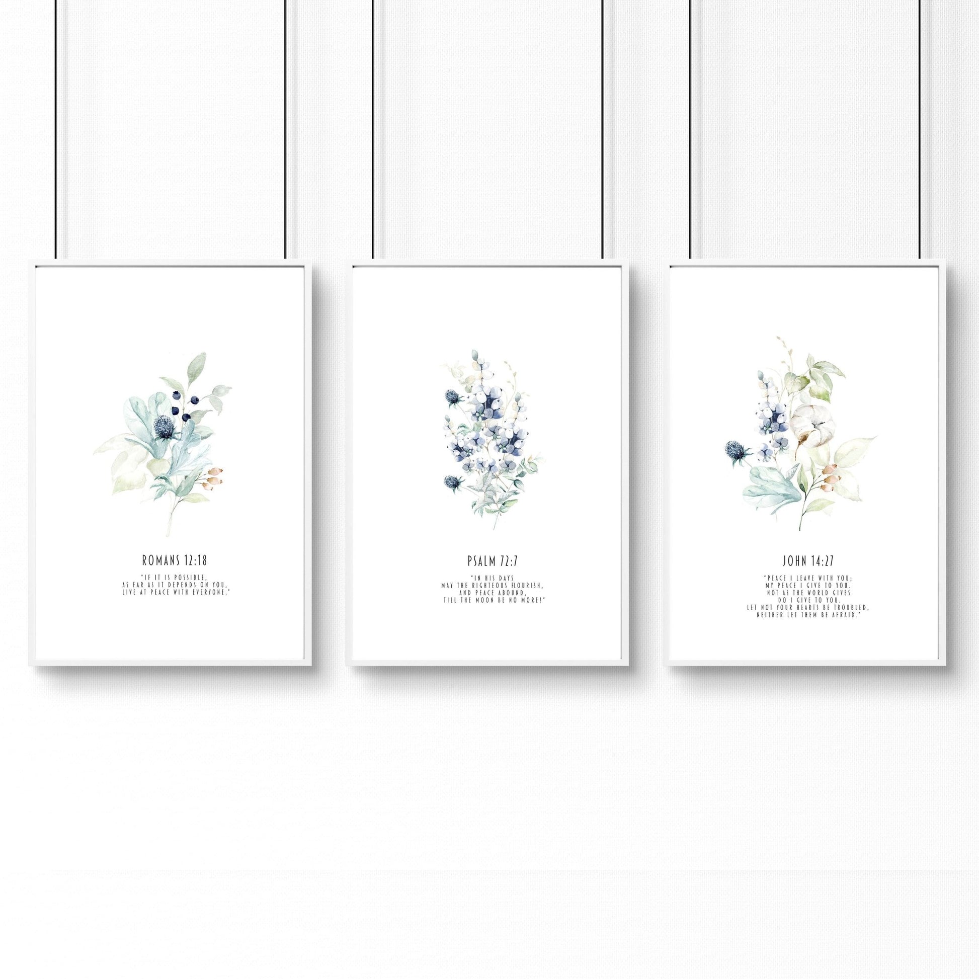 Christian posters for bedroom | set of 3 wall art prints