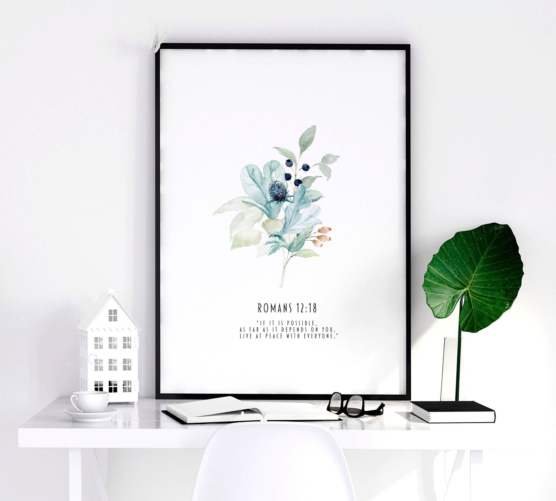 Christian religious wall art | set of 3 prints for bedroom walls