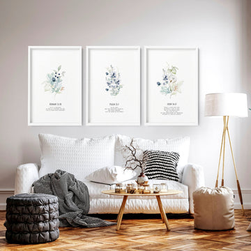 Christian posters home decoration | set of 3 wall art prints