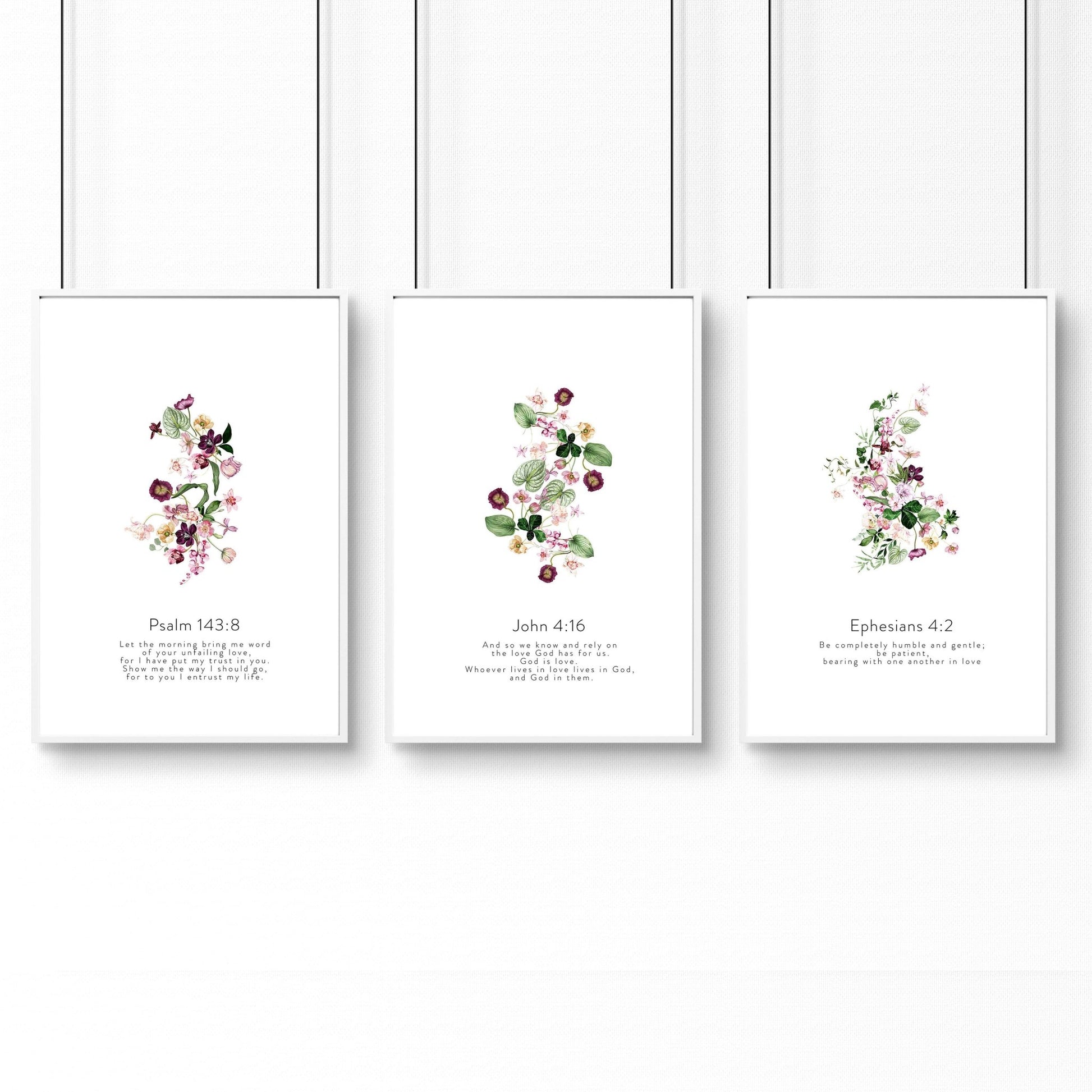 Christian religious posters for bedroom | set of 3 wall art prints