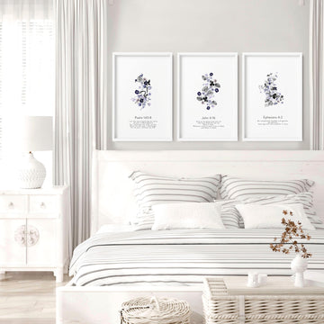 Christian wall art in uk for bedroom | set of 3 wall art prints