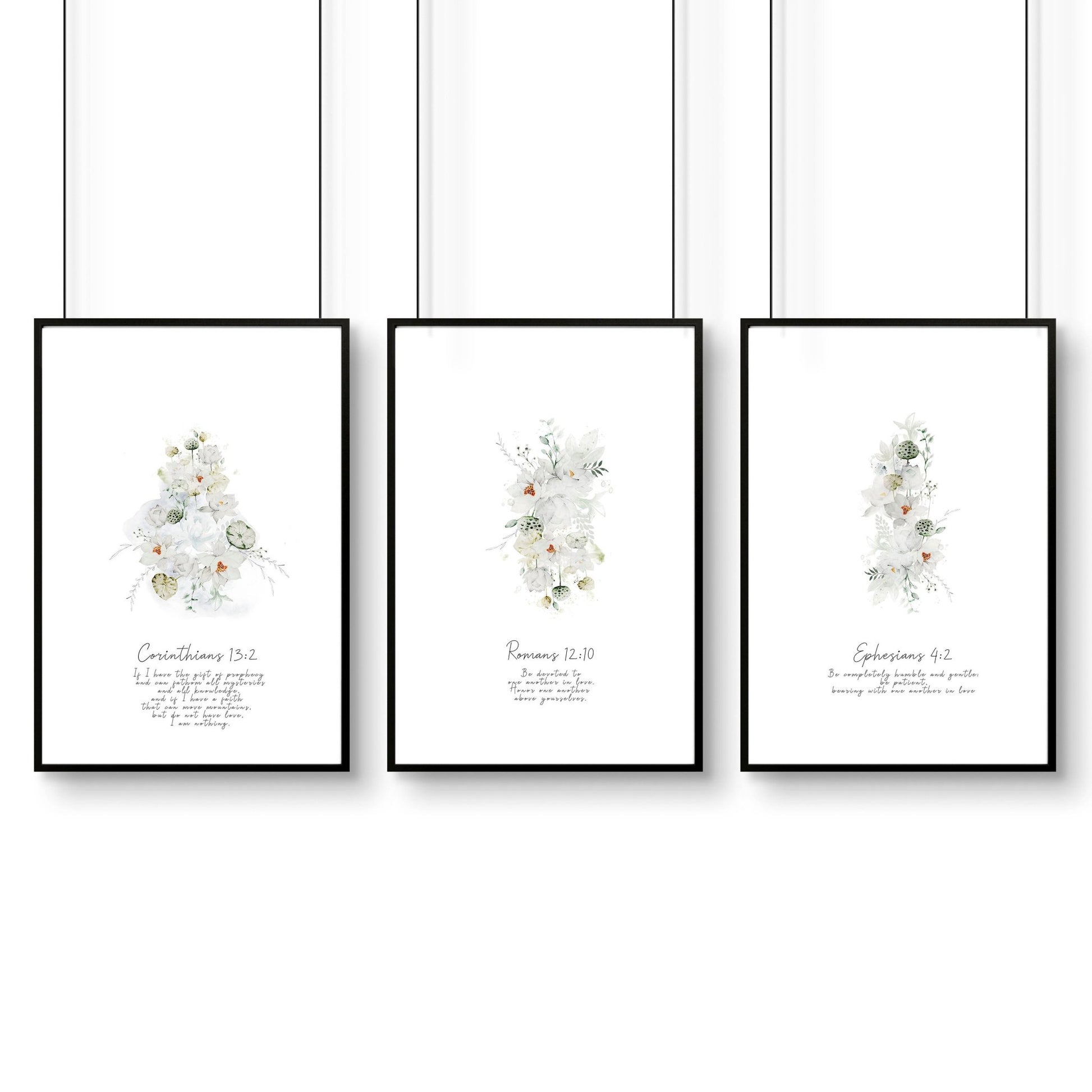 Christianity art for bedroom | set of 3 wall art prints