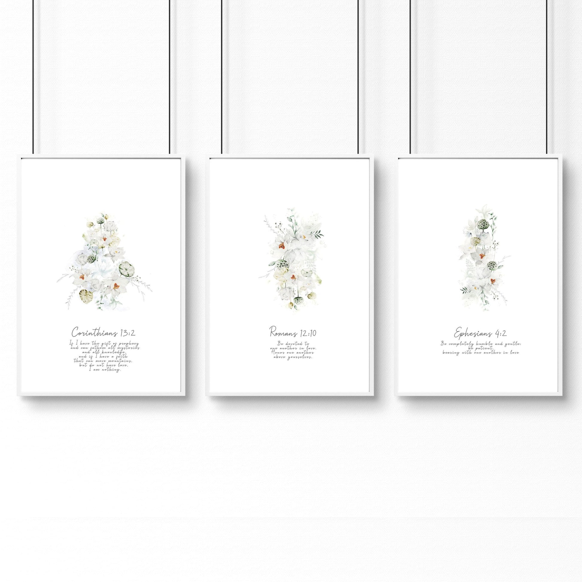 Christianity art for bedroom | set of 3 wall art prints