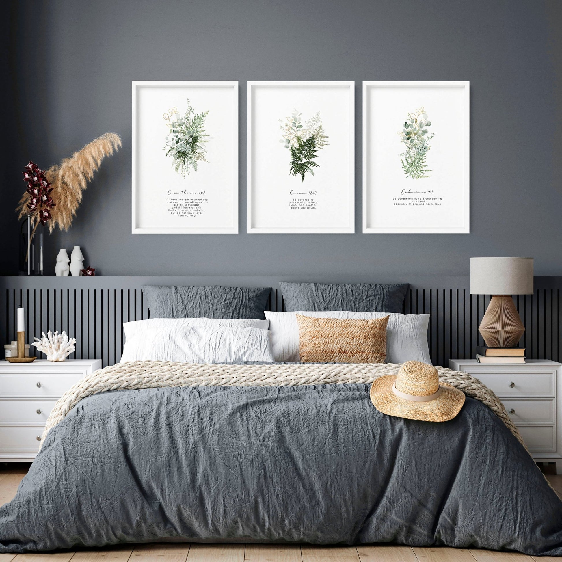 Christianity Bible wall art for bedroom | set of 3 wall art prints