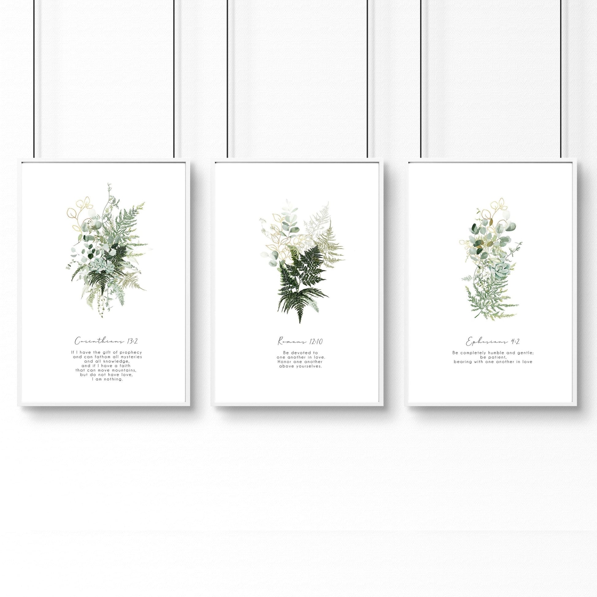 Christianity Bible wall art for bedroom | set of 3 wall art prints