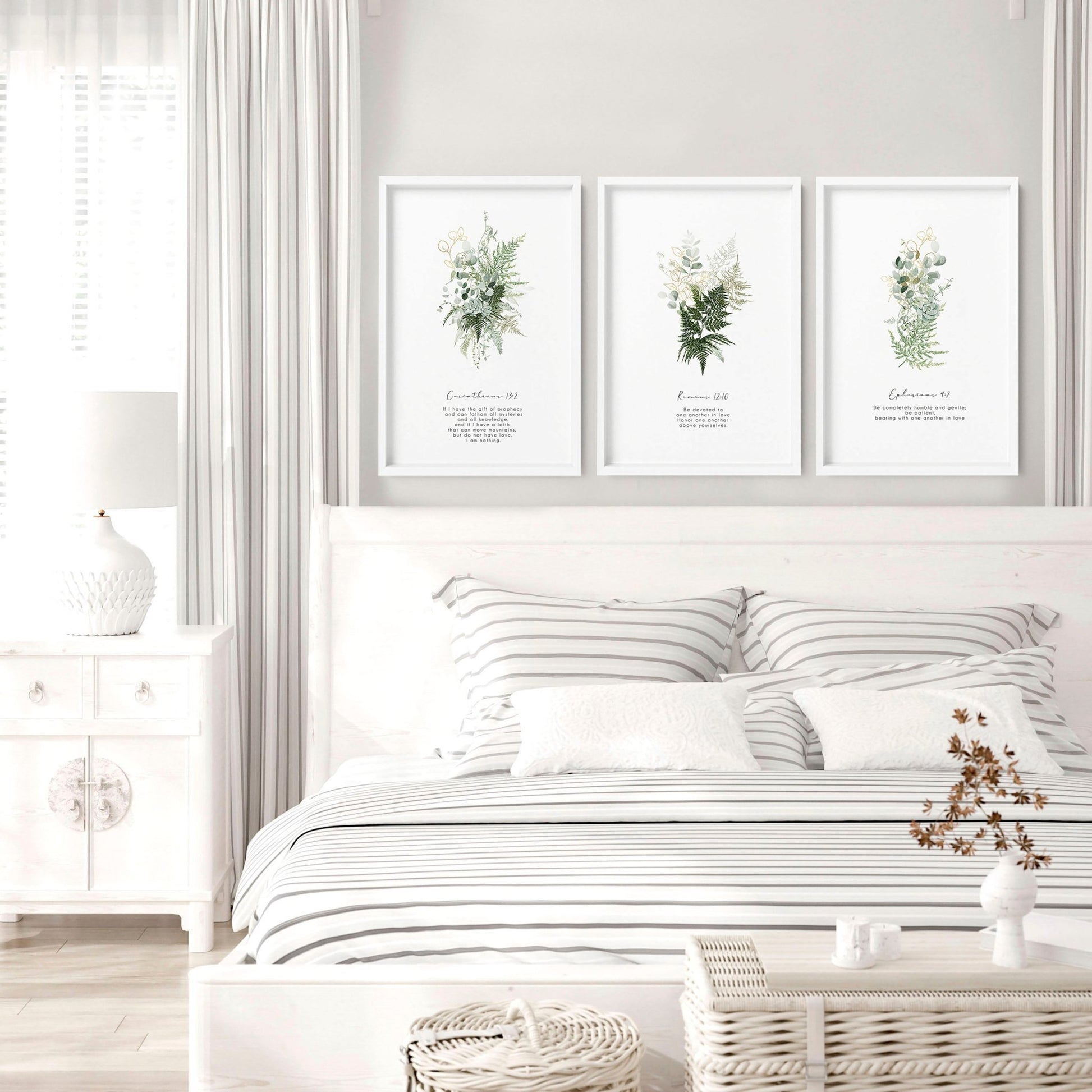 Christianity Bible wall art for bedroom | set of 3 wall art prints