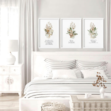 Christianity quotes for bedroom | set of 3 wall art prints