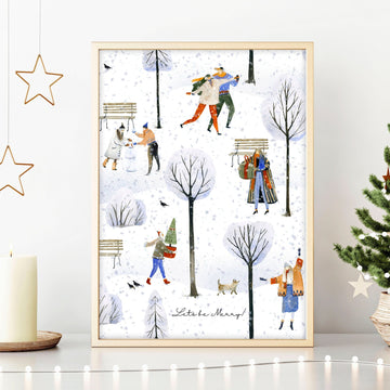 Christmas decorations in the uk | wall art print