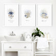 Coastal pictures for bathrooms | set of 3 wall prints