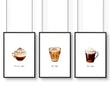 Coffee decor for kitchen | set of 3 wall art prints - About Wall Art