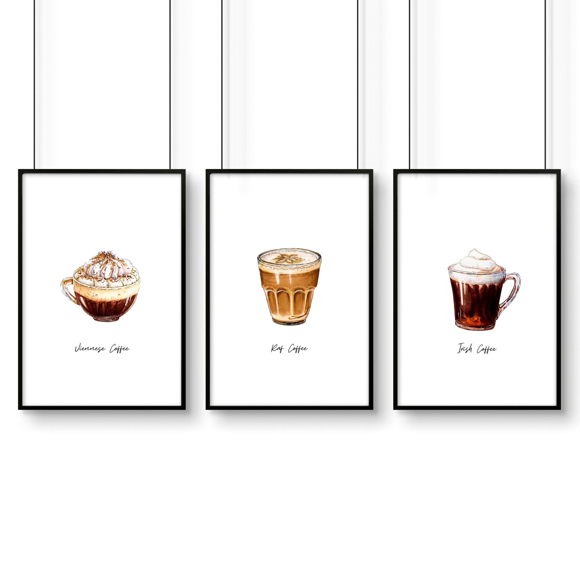 Coffee decor for kitchen | set of 3 wall art prints - About Wall Art