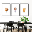 Coffee prints | set of 3 wall art prints