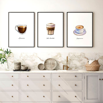 Coffee station decor | set of 3 wall art prints