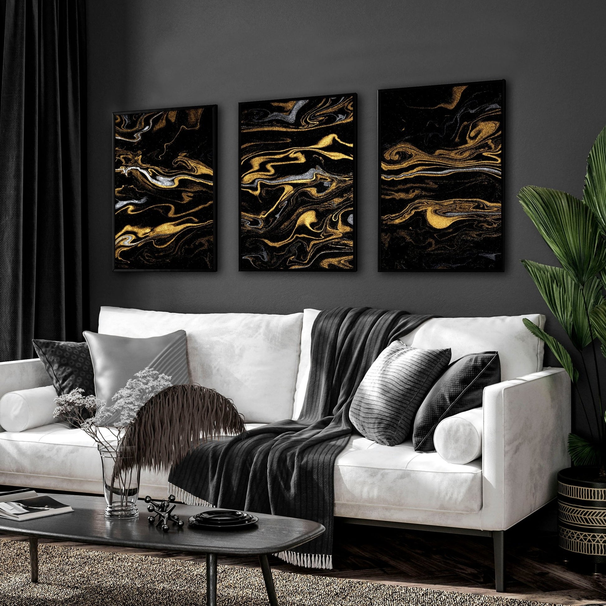 Contemporary living room wall art | set of 3 wall art prints