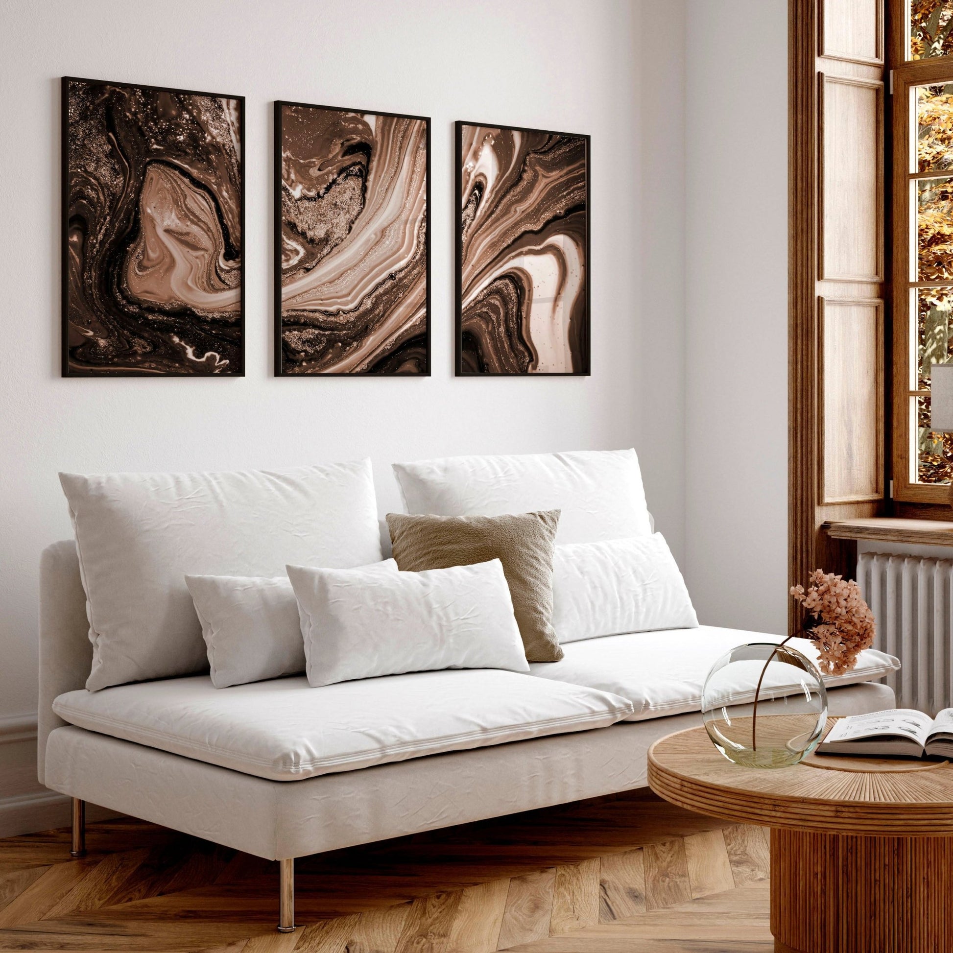 Copper Wall art | set of 3 framed wall art prints