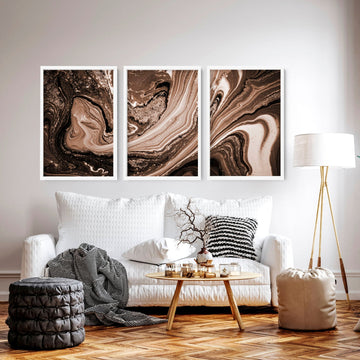 Copper Wall art contemporary | set of 3 wall art prints - About Wall Art