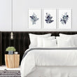 Blue Cottagecore bedroom | set of 3 framed wall art prints