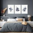 Blue Cottagecore bedroom | set of 3 framed wall art prints