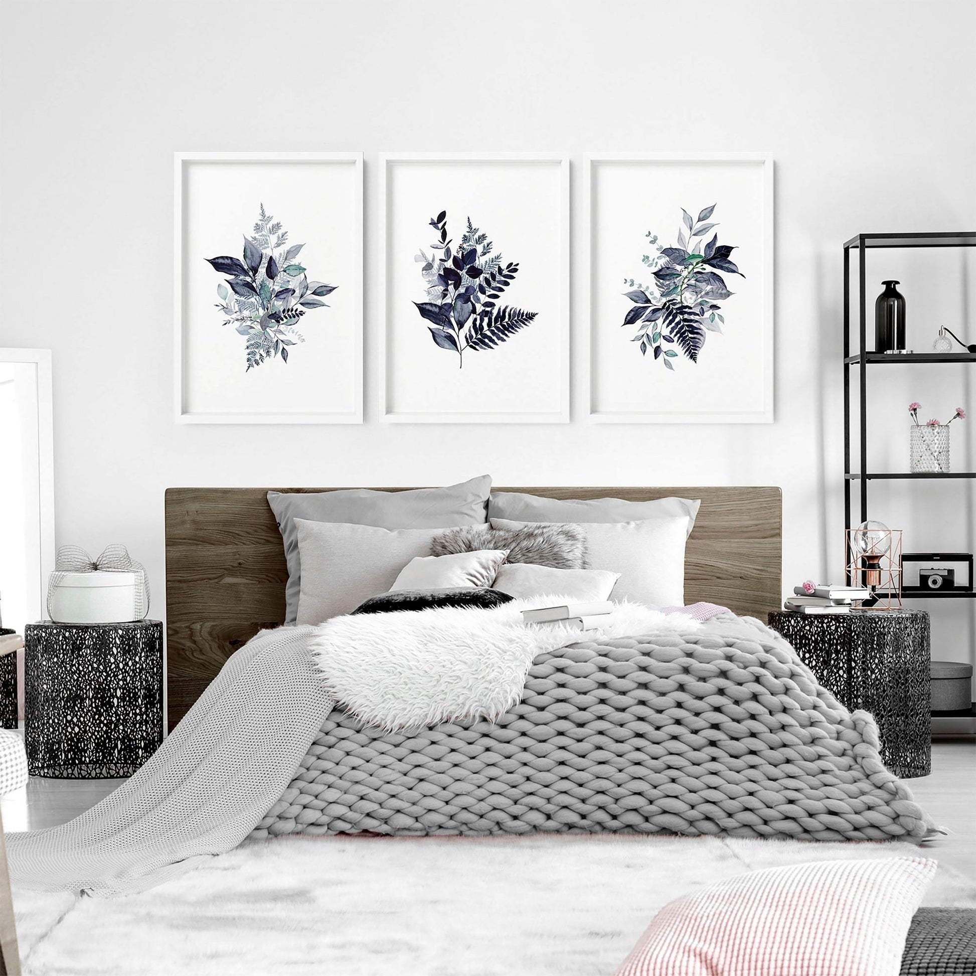 Dormitorio estilo cabaña conjunto de impresiones de arte de pared