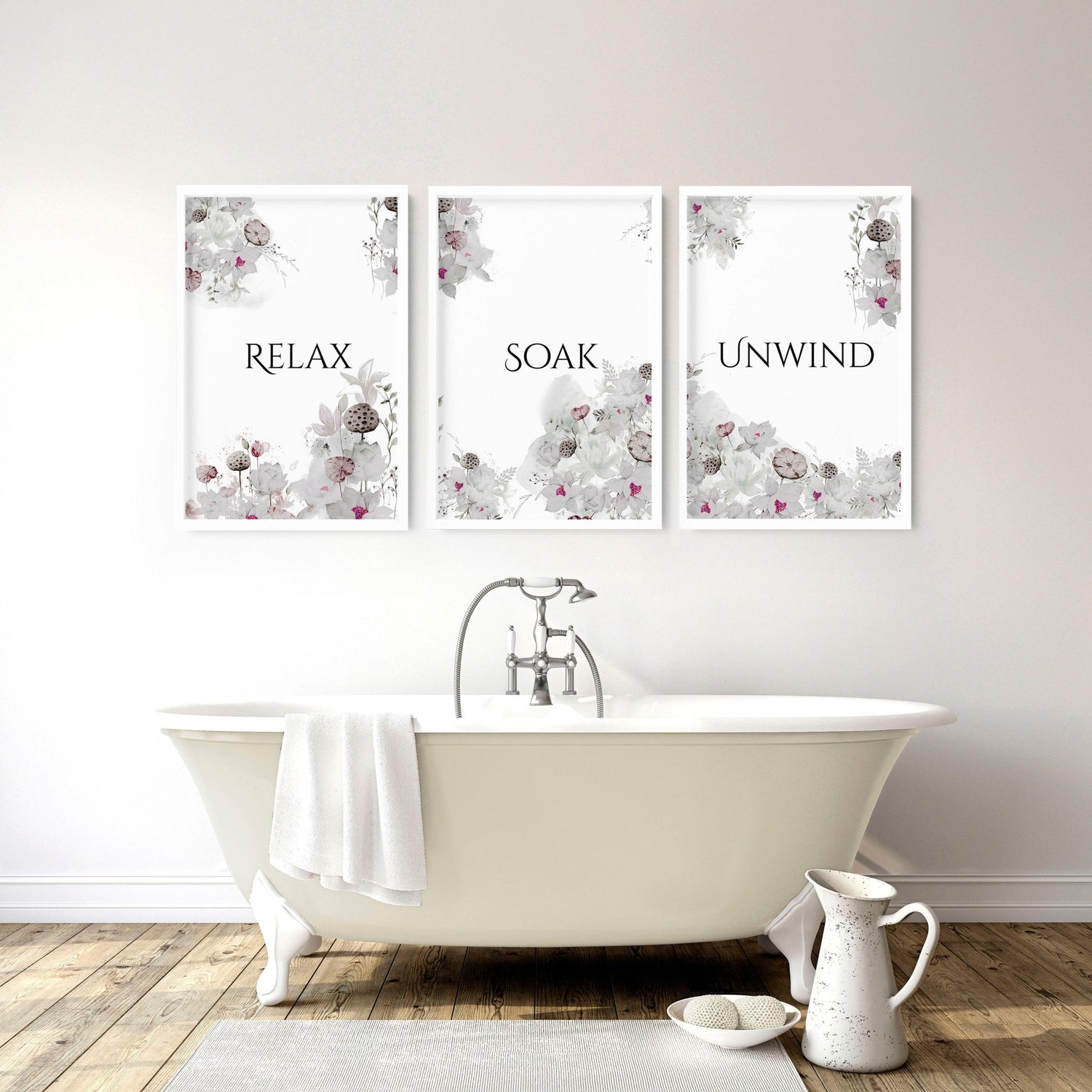 Wall prints for bathroom | Set of 3 wall art | About Wall Art