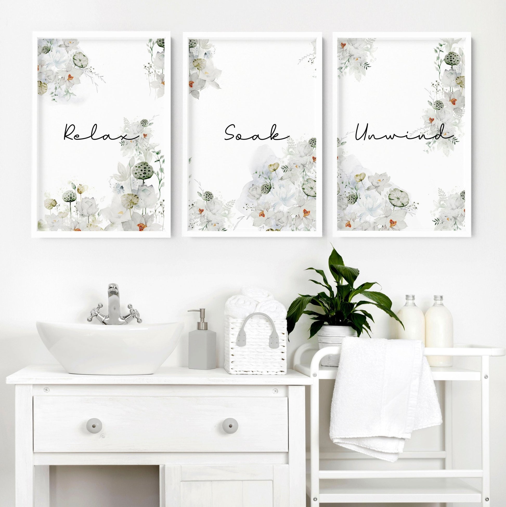 Country decor for Bathroom | Set of 3 wall art prints - About Wall Art