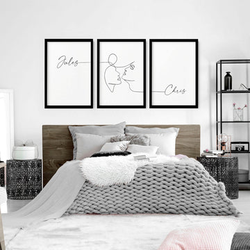 Custom valentines gift | set of 3 wall art prints for Bedroom - About Wall Art