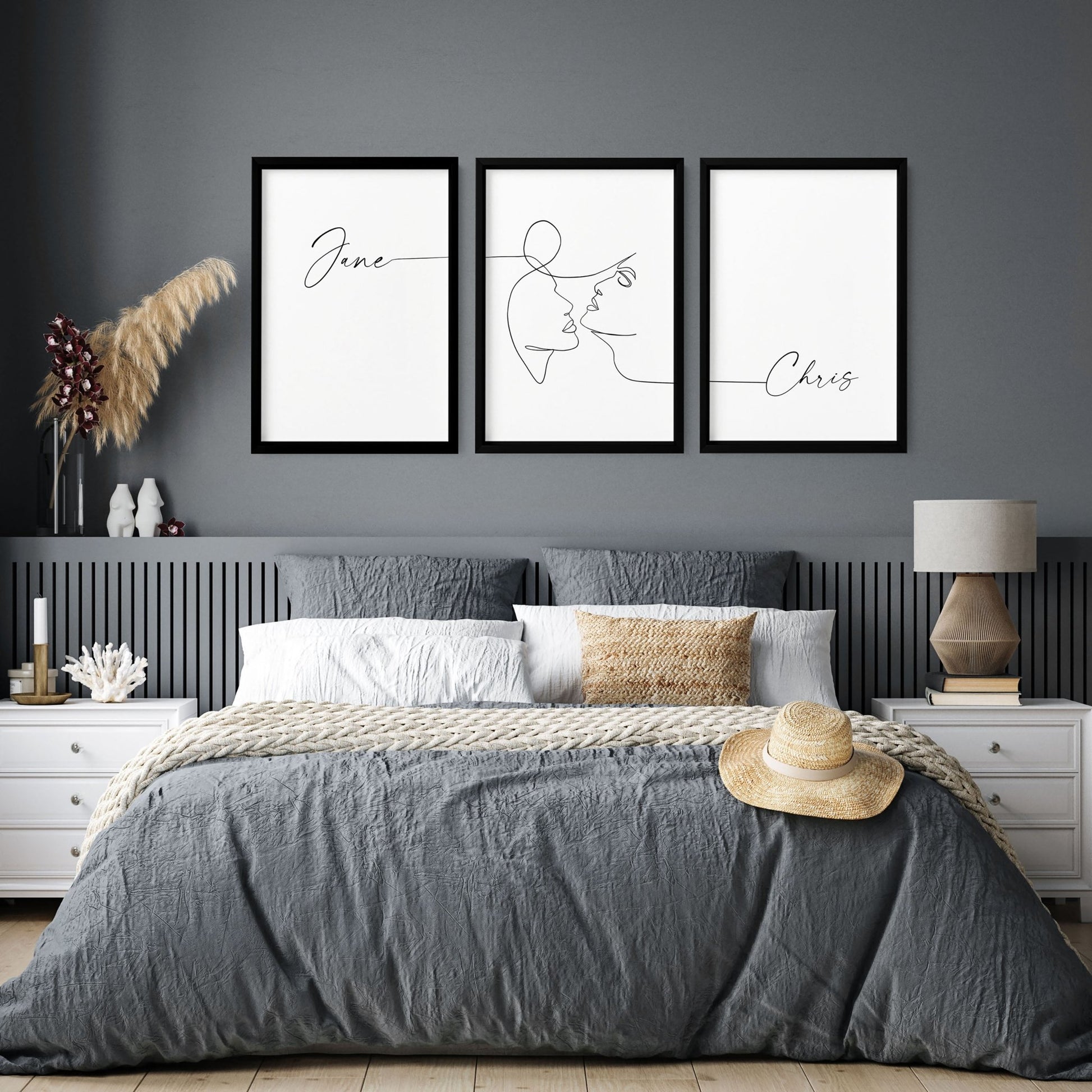 Custom valentines gift | set of 3 wall art prints for Master Bedroom - About Wall Art