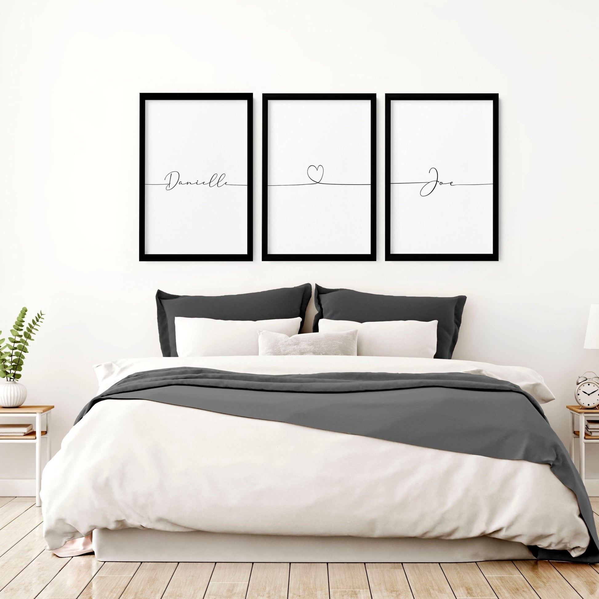 Customized valentines gift | set of 3 wall art prints for Master Bedroom - About Wall Art