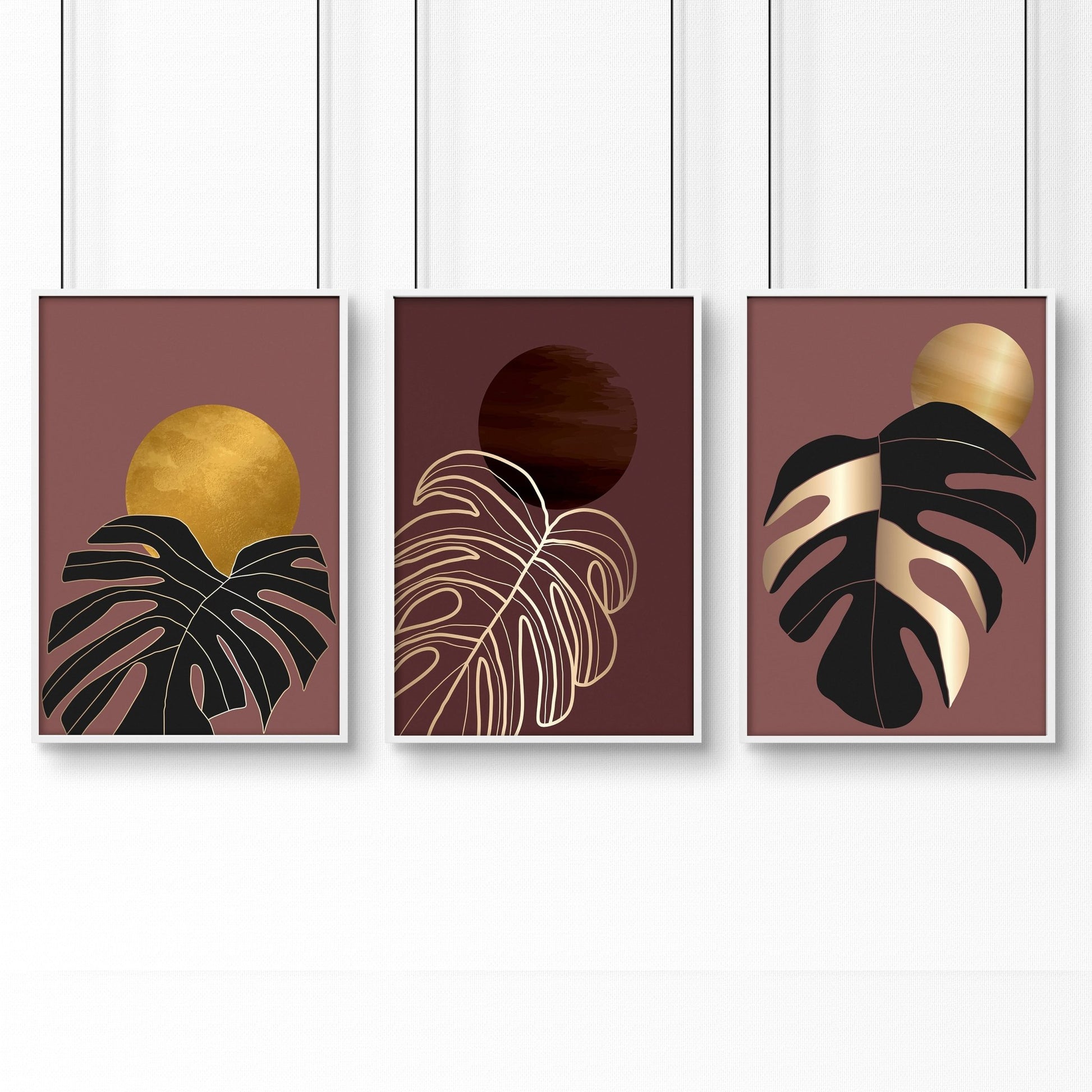 Bedroom wall prints | set of 3 Earth toned wall art prints