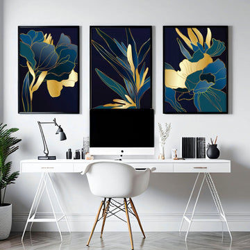 Wall decoration for office | set of 3 Eclectic wall art