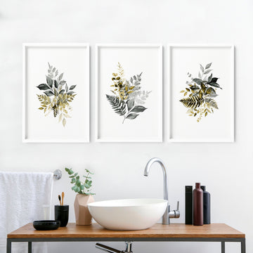 Bathroom framed prints | set of 3 wall art
