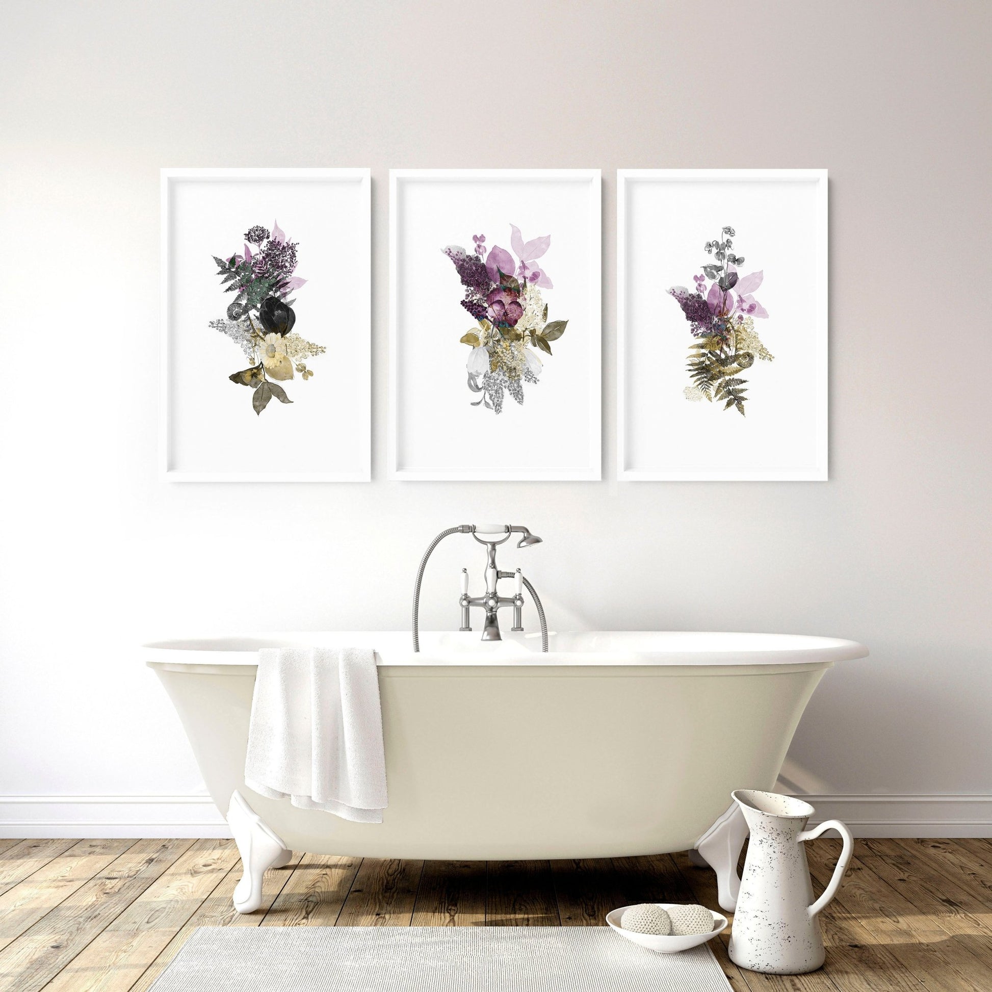 Farmhouse wall pictures for bathrooms | set of 3 wall prints