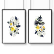 Wall art for bathroom uk | set of 2 Floral wall art prints