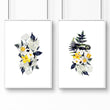 Wall art for bathroom uk | set of 2 Floral wall art prints