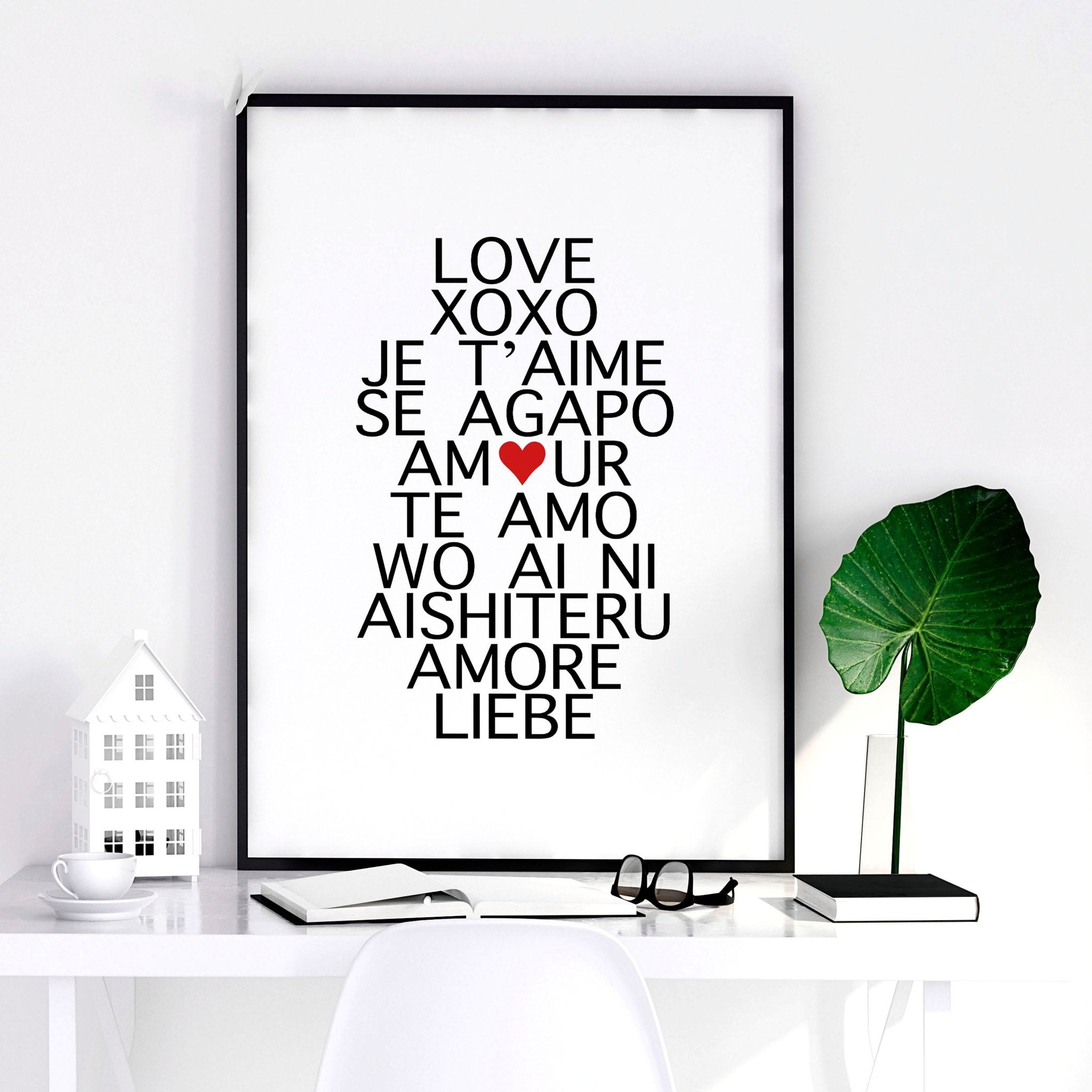 Framed Love print | wall art print for living room