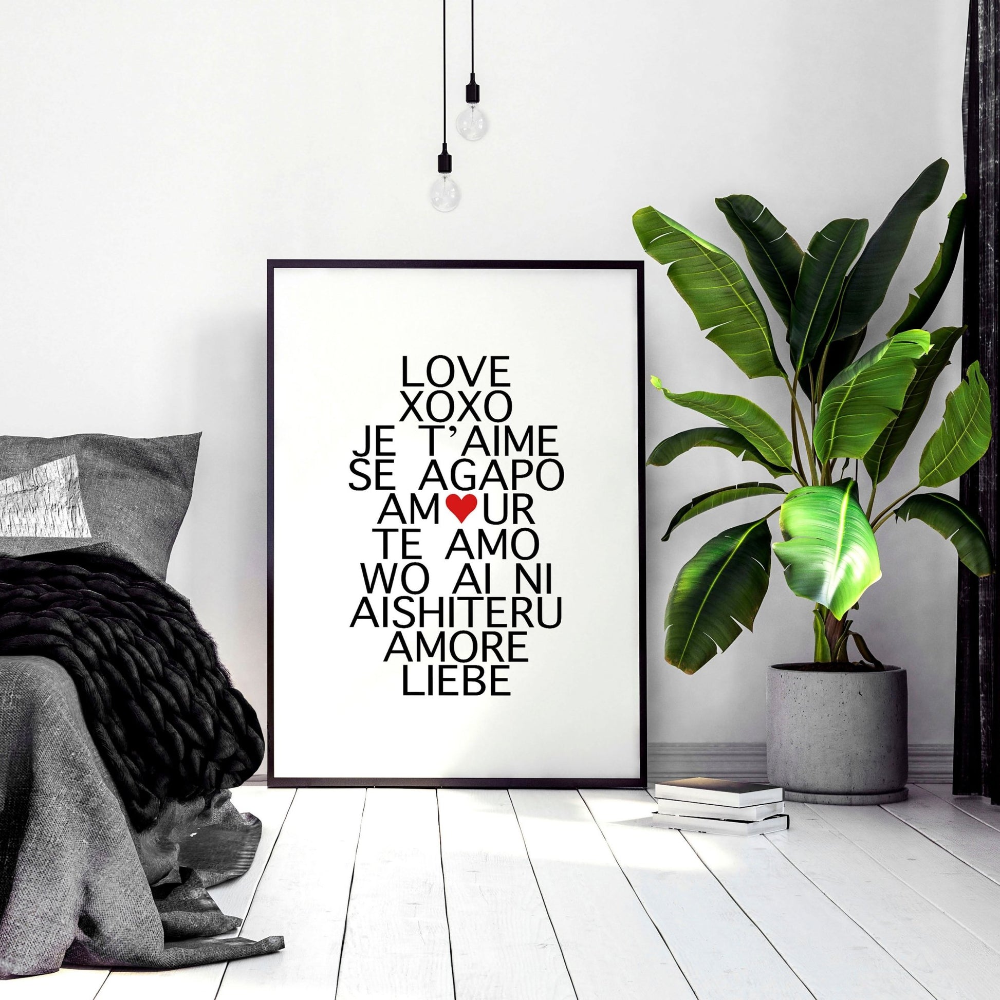 Framed Love print | wall art print for living room - About Wall Art