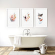 Shabby chic framed pictures bathroom | Set of 3 wall art prints
