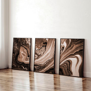 Framed wall art abstract | set of 3 wall art prints
