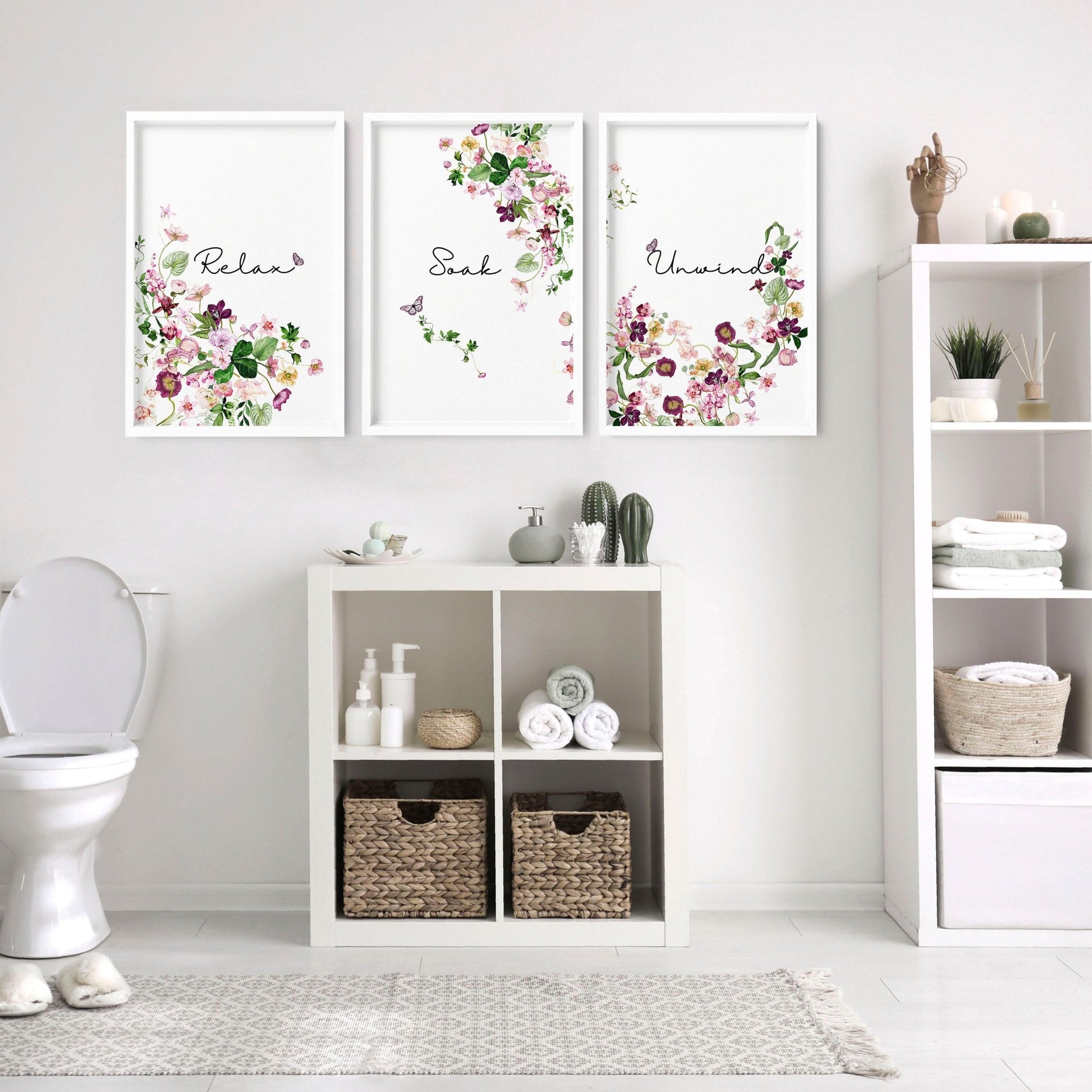 French country bathrooms Set of 3 wall art - About Wall Art