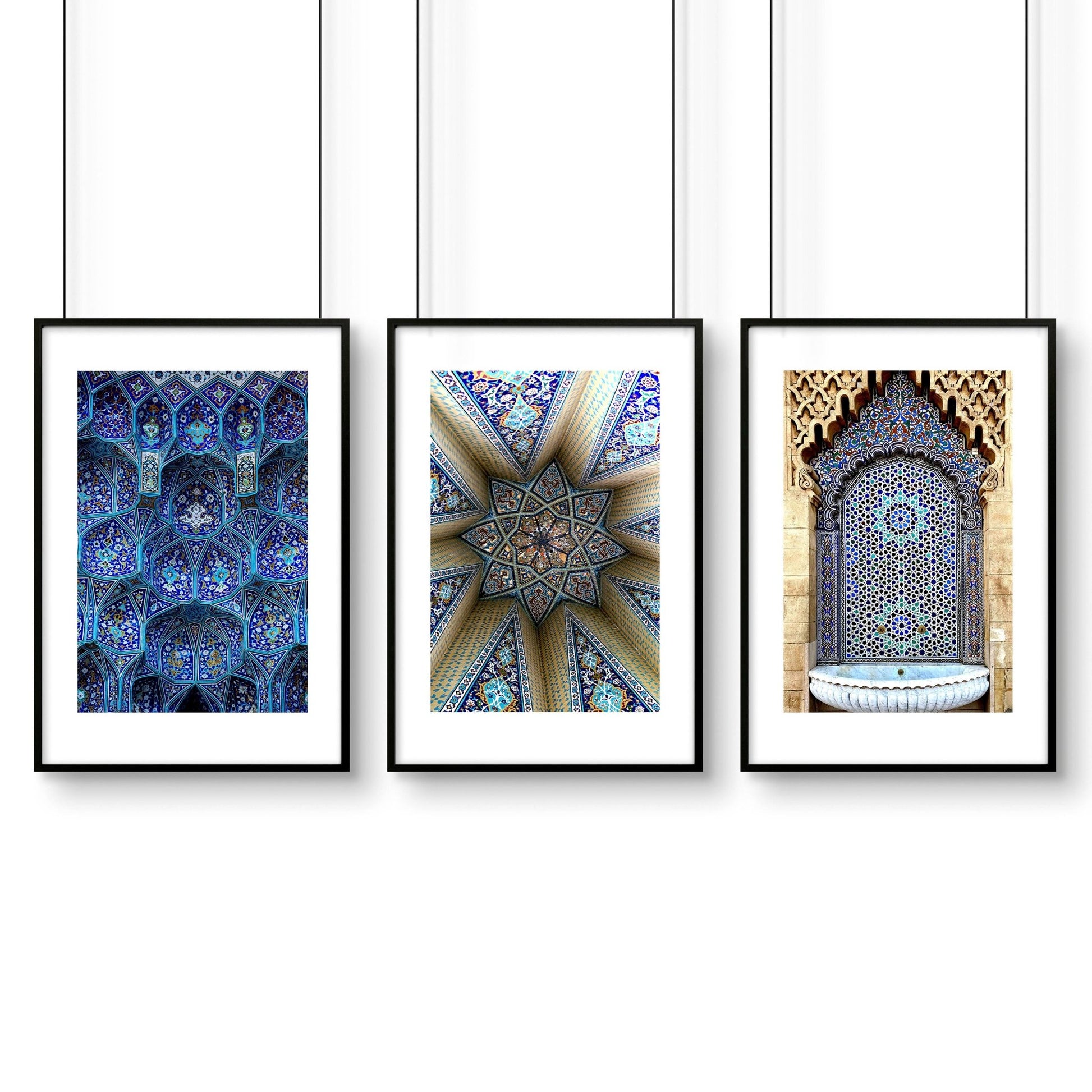 Geometry Islamic Art | set of 3 bedroom wall art