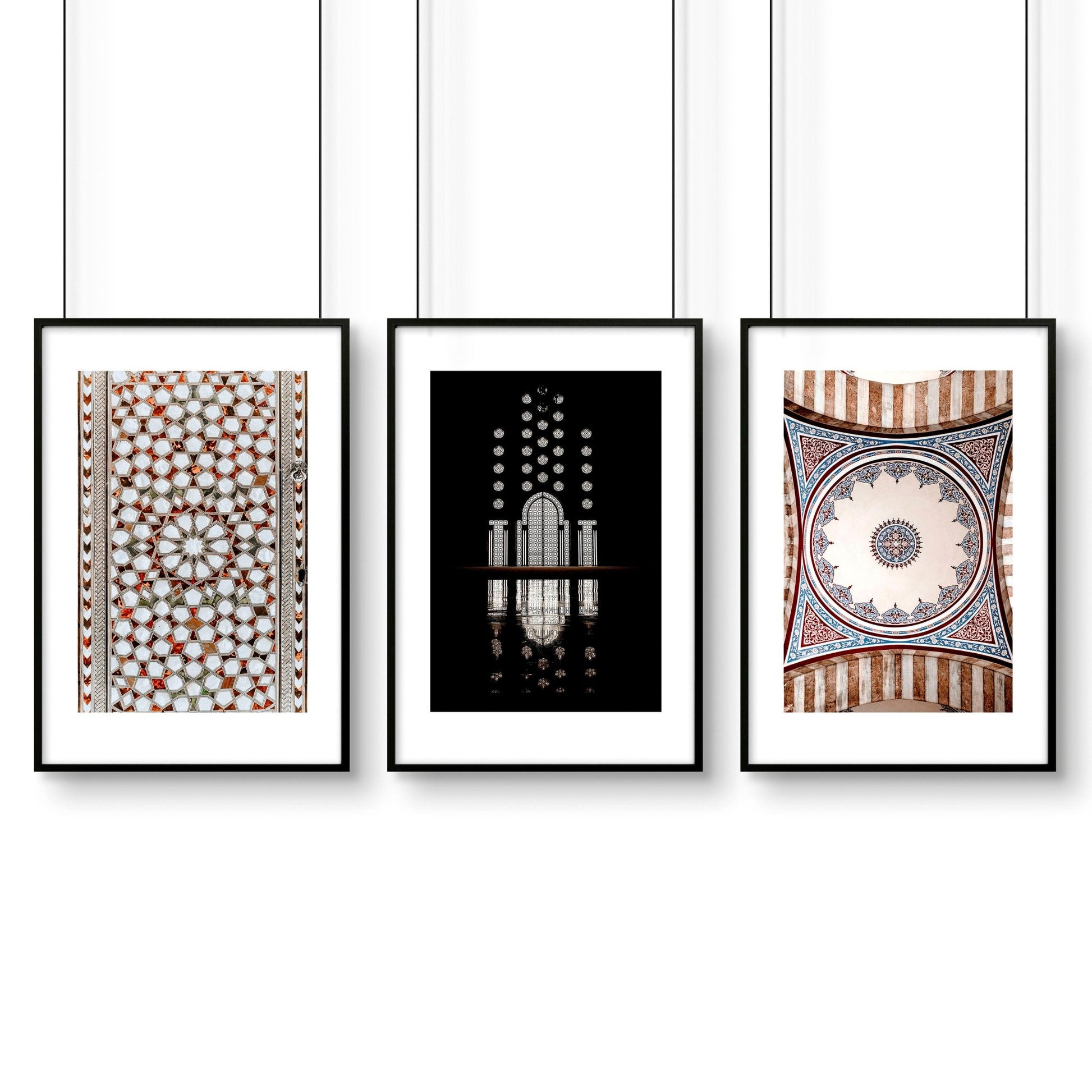 Geometry Islamic Art | set of 3 bedroom wall prints