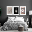 Geometry Islamic Art prints for bedroom | set of 3 wall art prints