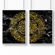Gold Islamic art wall | Set of 2 wall art prints