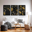 Gold tropical wall art | set of 3 wall art prints for Living room - About Wall Art
