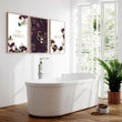 Golden Floral wall art prints | set of 3 bathroom art prints - About Wall Art