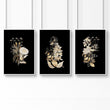 Golden flower wall art | set of 3 wall art prints - About Wall Art