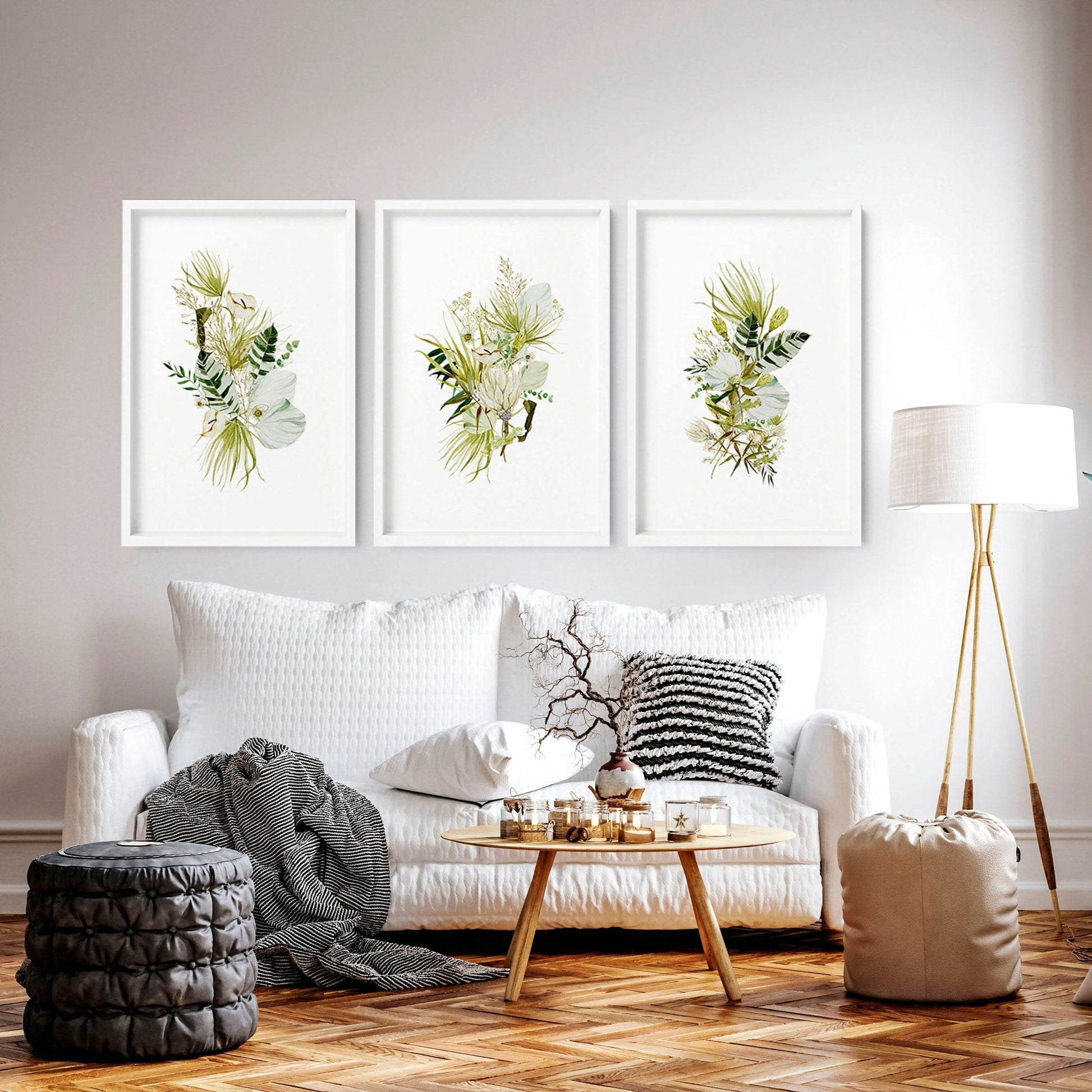 Green botanical wall art | set of 3 wall art prints - About Wall Art