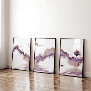 Paintings for office walls | set of 3 Japanese wall art