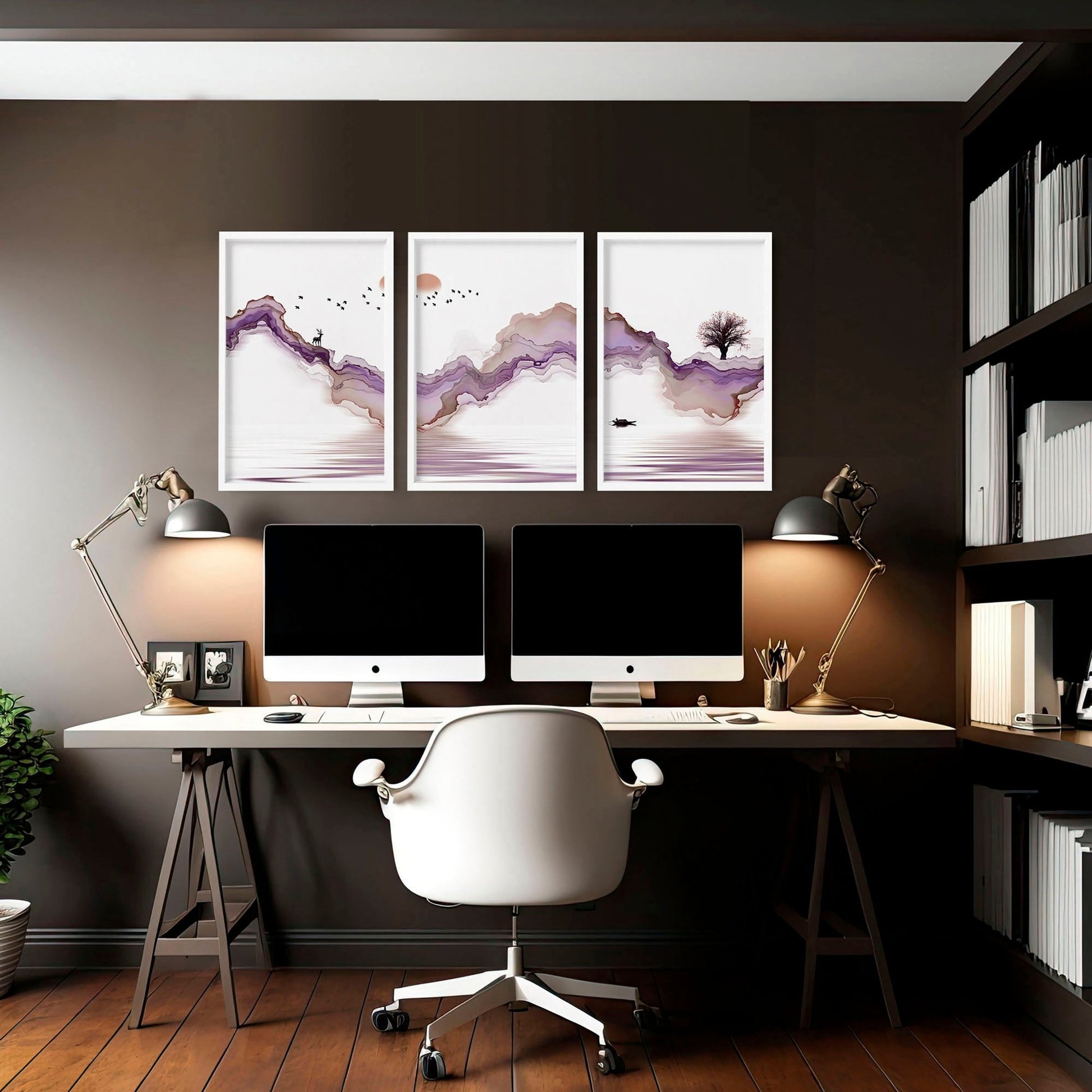 Home office art | set of 3 wall art prints - About Wall Art