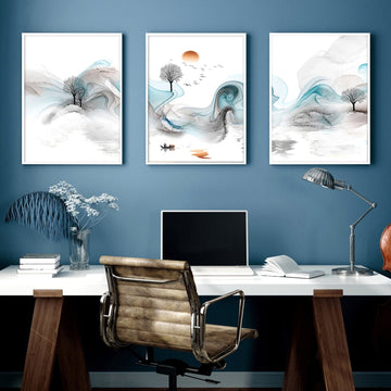 Home office prints | set of 3 framed wall art